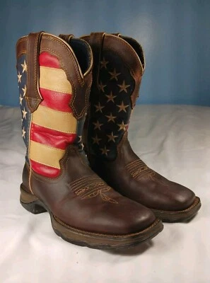Durango 10 Inch Boots Western American Flag Patriotic Leather Cowboy RD4414 Sz 6 - Image 1 of 4