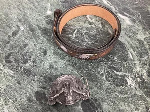 Vintage 1981 Indianer Indianer Hommage Gürtelschnalle von Siskiyou & Gürtel - Bild 1 von 13