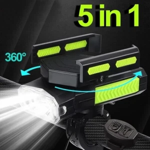 Fahrrad Licht Hupe Telefon Halter Power Bank Radfahren Scheinwerfer Frontlicht - Bild 1 von 13