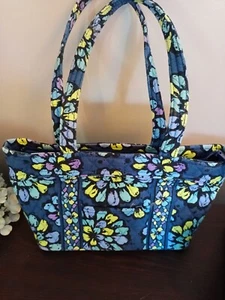 Vera Bradley Purse Handbag Blue And Green Flowers - Picture 1 of 4
