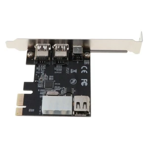 Adaptateur de carte Firewire PCI-e 1X IEEE 1394A 4 ports (3+1) câble 6-4 broches pour ordinateur de bureau - Photo 1/10