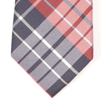 Tommy Hilfiger Corbata Hombre 58 en Mezcla Seda Tartán Rojo Azul Blanco Cuadros Preppy Ancha Foto 1 de 4