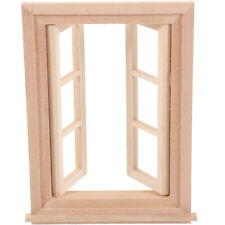  Wooden Window for Dollhouse 1:12 Mini Door and 6 Pane Blank Accessories