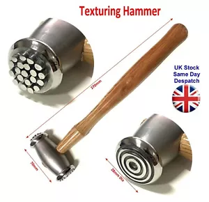 Pins & Rings Texturing Hammer pattern Wooden Handle Shaping Design Tool - Picture 1 of 3