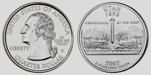 Roll 2007 D UTAH STATE QUARTER  Choice Unc  Bank Roll (40 Coins) - Picture 1 of 1