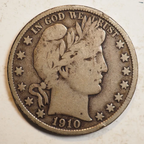 1910   S  BARBER HALF DOLLAR ***NICE COIN!***  FREE SHIPPING! A3689 Cover