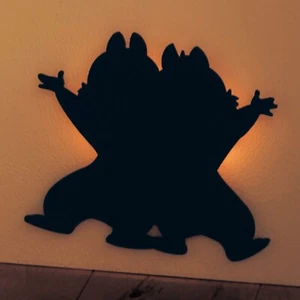 DISNEY Chip and Dale silhouette Wall Light Room Interior - Picture 1 of 8