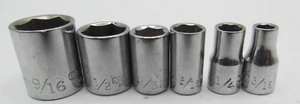 Vintage SEARS CRAFTSMAN 6 Piece Sockets Made in USA See Pics for Drive Size! Mix - Picture 1 of 4