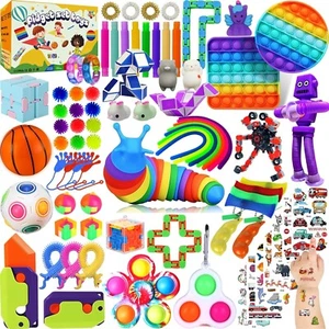80 Pack Fidget Toys Set,Pop It Relieves Stress and Anxiety Sensory Fidget Toy fo - Picture 1 of 7