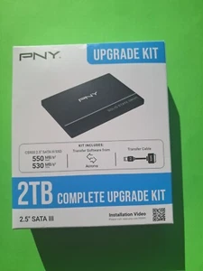 NEW - PNY 2.5" Upgrade Kit 2TB SATA III 2TB SATA Internal SSD - Free ShipN! - Afbeelding 1 van 1