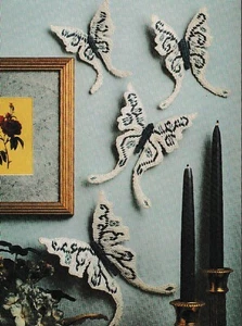 Schmetterling Plaketten/Wandbehänge - 4-5/8" bis 7-1/2" - Kunststoff Leinwand Muster NUR - Bild 1 von 2