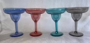Set 4 bicchieri in vetro Margarita multicolore usati in ottime condizioni 6,25” - Foto 1 di 8