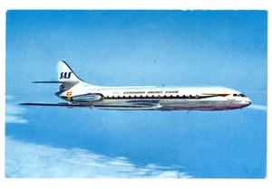 1950s SAS Scandinavian Airlines Issued Caravelle Jetliner Postcard - Picture 1 of 2