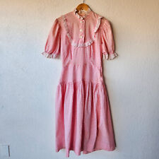 Vintage 30s Pink Cotton Calico Flour Sack Feedsack Depression Day Dress S
