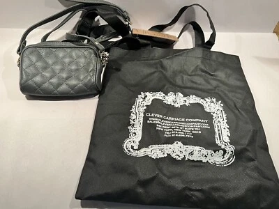 Riñonera con bolso bandolera de cuero gris acolchado inteligente con bolso de mano Foto 1 de 4