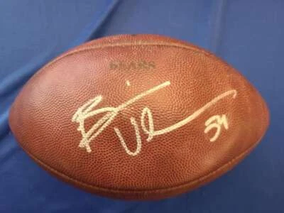 BRIAN URLACHER JSA Coa Signed Game Used Bears NFL Wilson The Duke Football - Image 1 of 2
