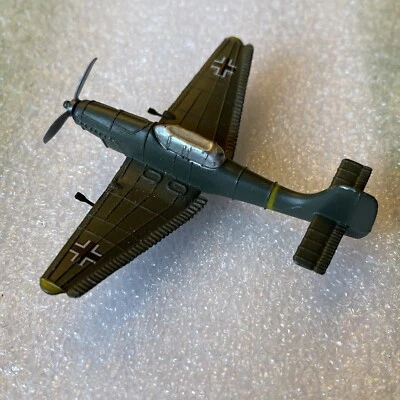 Vtg Zee Toy Junkers JU87 Fighter Green Military Airplane Dyna Flites Diecast 3” - Image 1 of 4