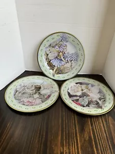 Set of 3 Flower Fairies Cicely Mary Barker 2001 Tin Serving Trays 10" ~ ENGLAND - Picture 1 of 7