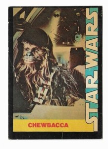 1977 Star Wars Wonder Bread Chewbacca #9 Trading Card Crease 