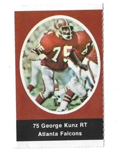 1972 Sunoco NFL Action Player Stamps George Kunz Atlanta Falcons NFC Ex Vintage - Bild 1 von 2