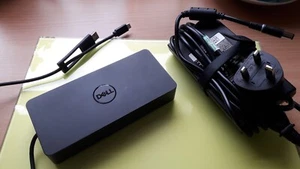 Dell D6000 USB-C/USB 3.0 Docking Station with 130W Power Supply - Black - Photo 1/3