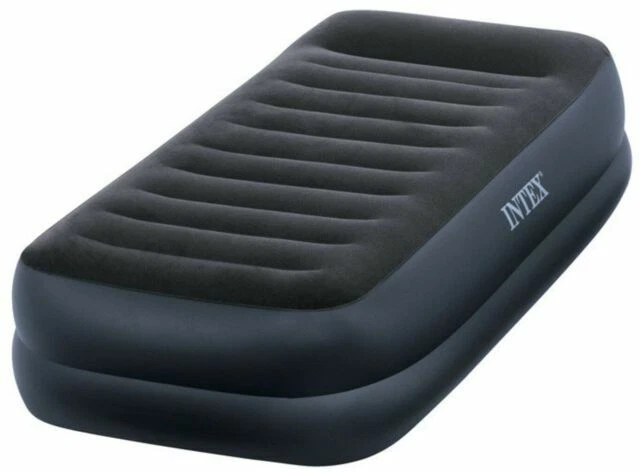 Intex 64121E Dura-Beam Pillow Rest Air Mattress Bed Built-in Pump - Twin