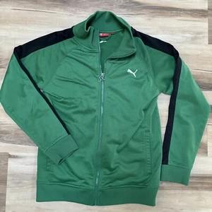 Puma Track Jacket Boys Small Green Full Zip Soccer - Picture 1 of 6