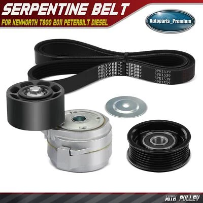 Kit de 3 componentes de transmisión por correa Serpentine para Kenworth T800 2011 Peterbilt diésel Foto 1 de 4
