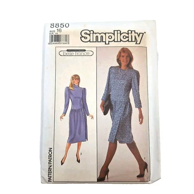 Simplicity 8850 Misses Modest Dress Jane Schaffhausen Belle France Sz 16 Pattern - Image 1 of 4