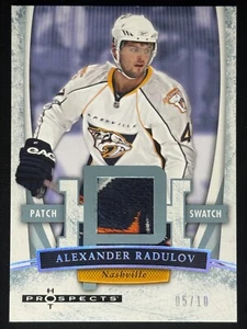 ALEXANDER RADULOV 2007-08 Fleer Hot Prospects gioco usato patch reliquia #/10 #5 - Foto 1 di 2