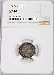 1899-O Barber Dime : NGC XF40 - Picture 1 of 4