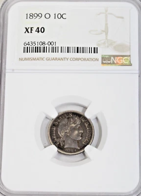 1899-O Barber Dime : NGC XF40 - Image 1 of 4