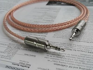 1Meter 8N OCC Copper 3.5mm to 3.5mm aux mini Audio Cable rhodium plug - Picture 1 of 5