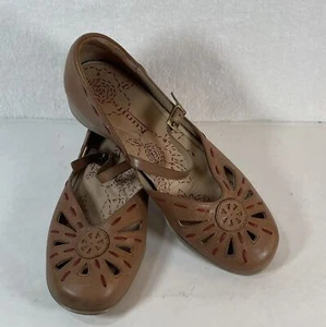 Kumfs Tan Leather Womens Mary Jane Comfort Shoes 9.5 - Picture 1 of 9