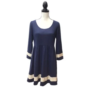 Love Riche Navy Blue Long Sleeve Mini A-Line Dress Size Large - Picture 1 of 8