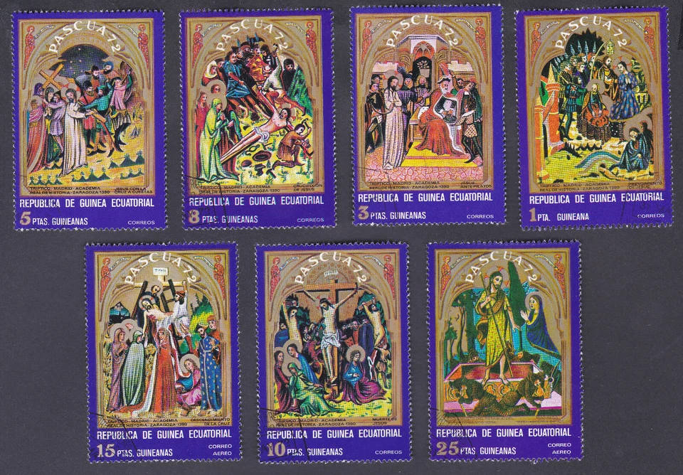 Guinea Ecuatorial 1972 Usado Juego Completo Michel n.º 46/52 Scott n 72-34/40 Pascua Foto 1 de 1