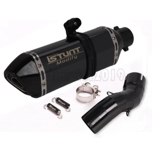 Black Exhaust System Link Pipe Muffler Slip On For Kawasaki Z900 2017-2022 - Imagen 1 de 4