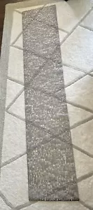 Vinyl Laser Cut Silver Grey Table Runner Modern 70.5”x14” - Picture 1 of 5