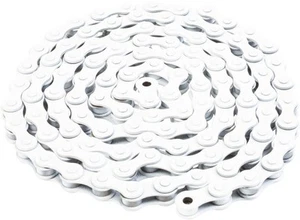 Odyssey Bluebird Chain Single Speed 1/2" x 1/8" 112 Links White Steel - Picture 1 of 2