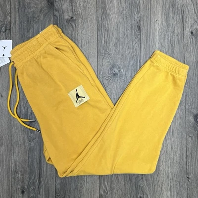 Jordan Fleece Jogger Pants Size Medium Mens Yellow Ochre Essentials Statement - Image 1 of 4