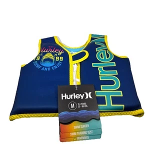 Gilet allenamento nuoto zip Hurley blu squalo media età da 2 a 4 libbre da 33 a 66 nuovo con etichette - Foto 1 di 8