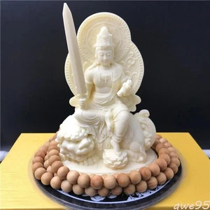 Lucky Manjushri Buddha Statue with Lion Zen Meditation Room Decoration Buddha - Picture 1 of 11