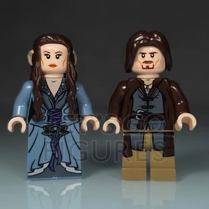 Custom Printed Aragorn & Arwen Minifigures (Strider & Blue Robe) Lego Lotr - Picture 1 of 18