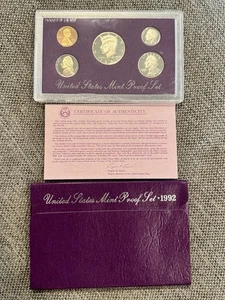 (3 SÄTZE) 1992-S SAN FRANCISCO UNITED STATES MINT PROOF 5 COIN SET🔥 - Bild 1 von 13