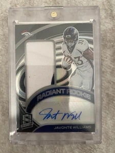 2021 Spectra Javonte Williams Radiant Rookie RPA /99 - Broncos 3 Color Patch - Picture 1 of 2