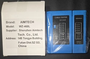 Network Cable Tester Test Tool RJ45 RJ11 RJ12 CAT5 CAT6 UTP LAN Wire Ethernet - Photo 1/5