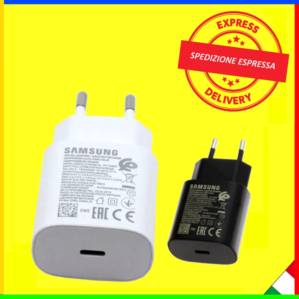 CARICABATTERIA CARICATORE ORIGINALE SAMSUNG EP-TA800 ULTRA RAPIDO PD 25W USB-C - Immagine 1 di 1