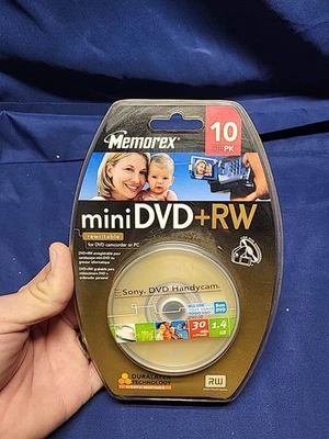 MEMOREX 迷你 DVD+RW 10 包可重写 DVD 全新 — 第 1/2 张图片