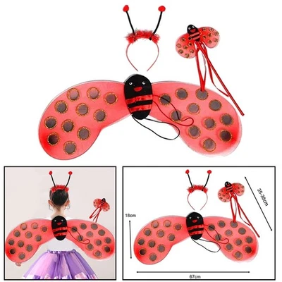 Disfraz de Ladybird para niños Niñas Ladybird Vestir Divertido Niño Foto Accesorios Alas Foto 1 de 4
