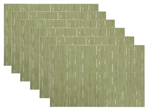 Placemats Set of 6 11.8x17.7" Green Heat-Resistant Stain-Resistant - Picture 1 of 9
